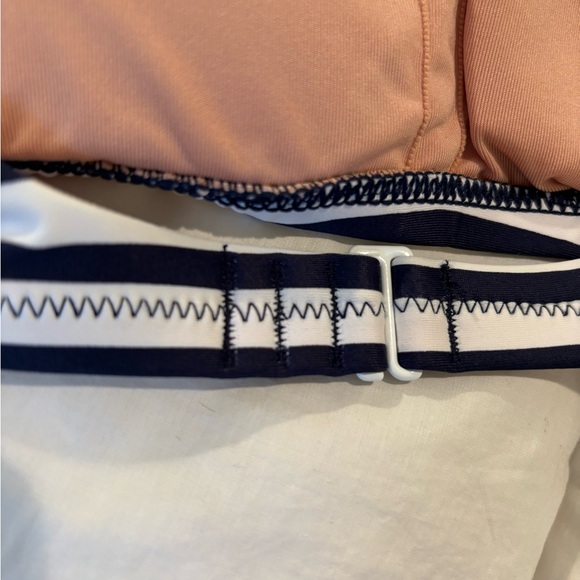 J. Crew Squareneck Bikini Top in Navy and White Stripes Size Small - Picture 5 of 6